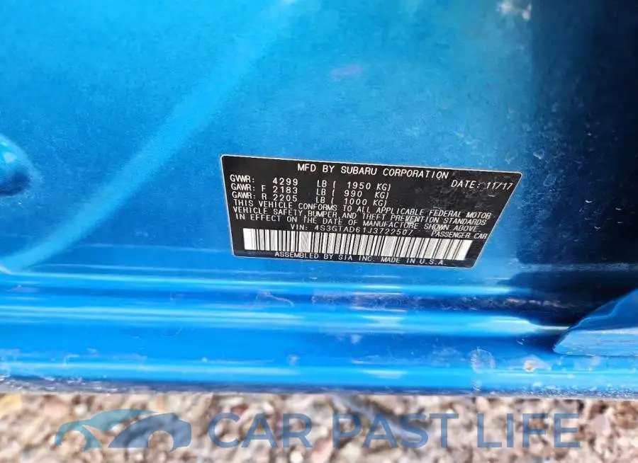 4S3GTAD61J3722507# 12