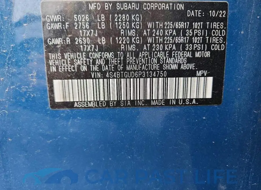 4S4BTGUD6P3134750# 12