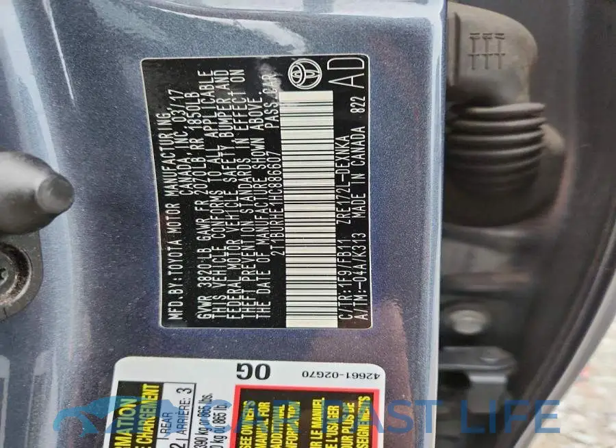 2T1BURHE1HC886607# 12
