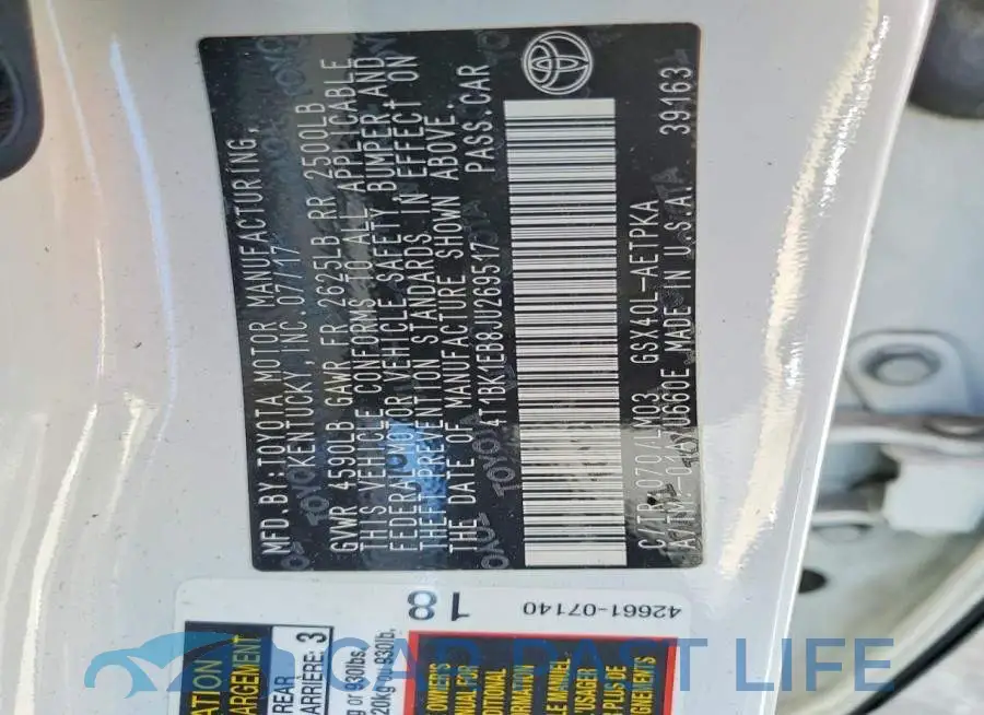 4T1BK1EB8JU269517# 13
