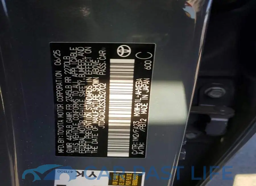 JTDACACU2S3052702# 13