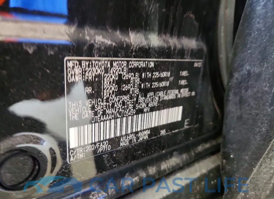 JTEAAAAH1NJ105459# 13