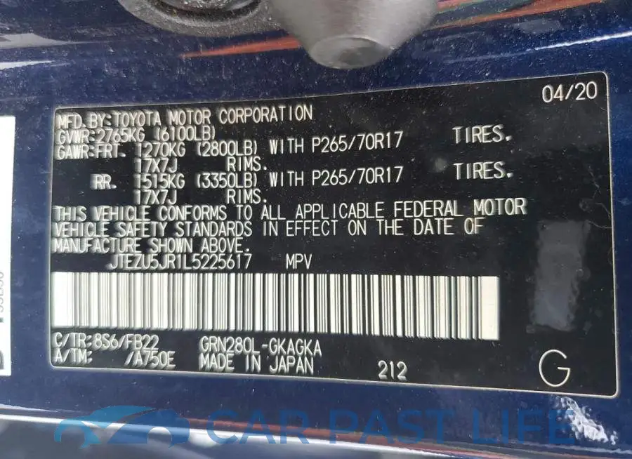 JTEZU5JR1L5225617# 13