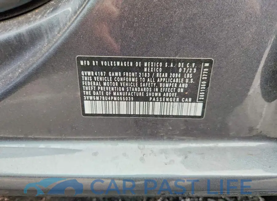 3VW5M7BU4PM055039# 12