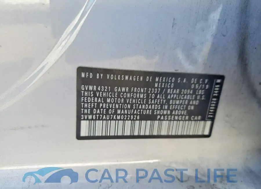 3VW6T7AU7KM022926# 13