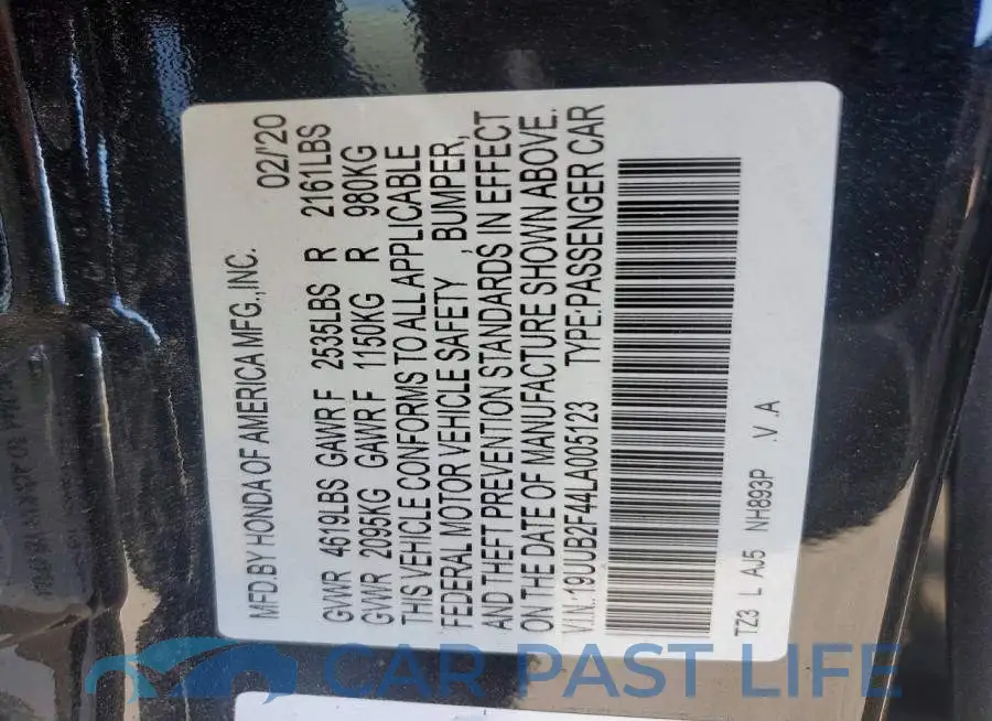 19UUB2F44LA005123# 12