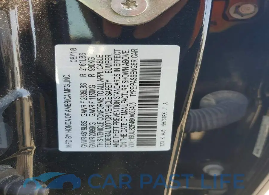 19UUB2F46KA003405# 13