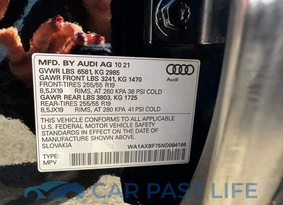 WA1AXBF75ND004166# 10