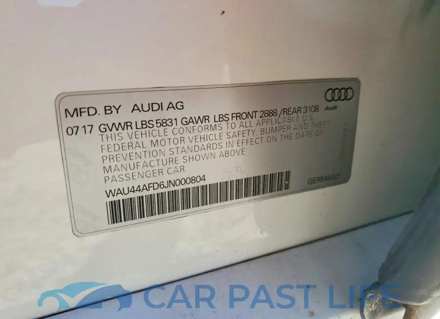 WAU44AFD6JN000804# 12
