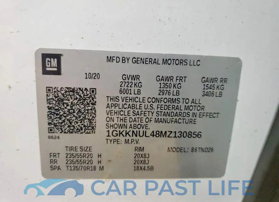 1GKKNUL48MZ130856# 13