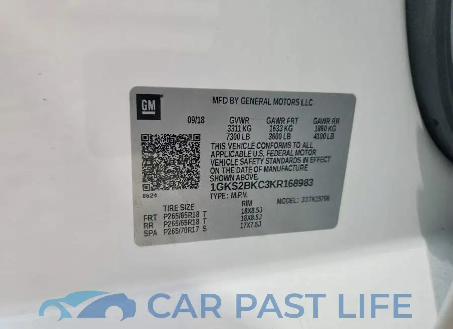 1GKS2BKC3KR168983# 13