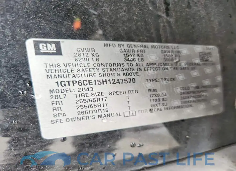1GTP6CE15H1247570# 12