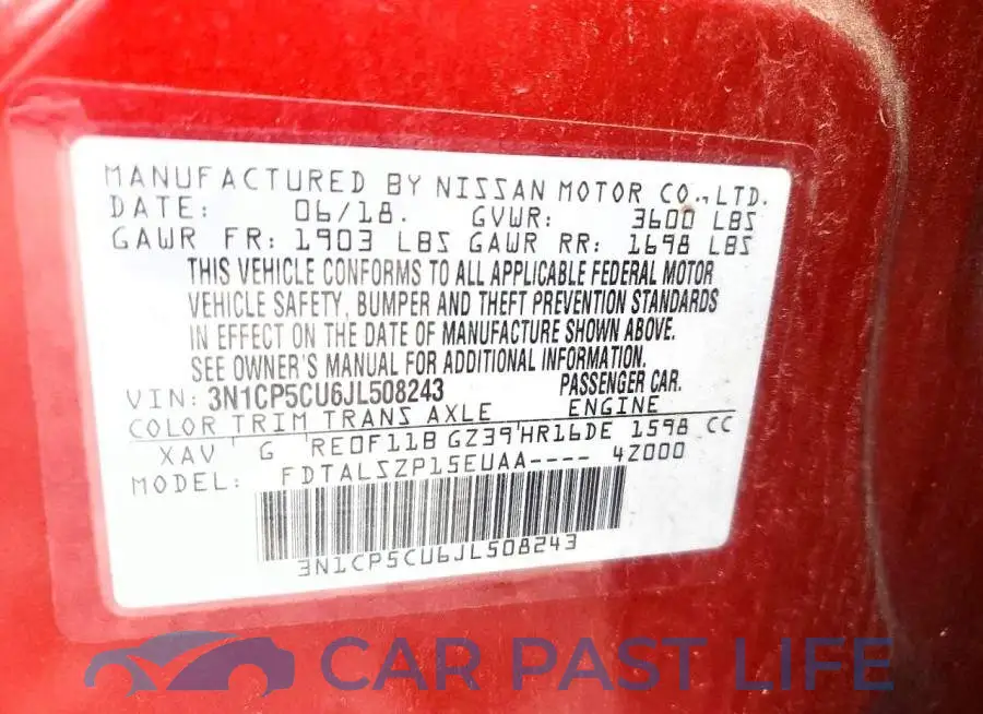 3N1CP5CU6JL508243# 14