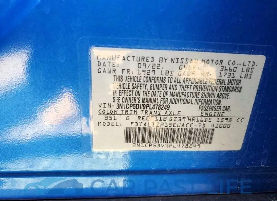 3N1CP5DV9PL478249# 14