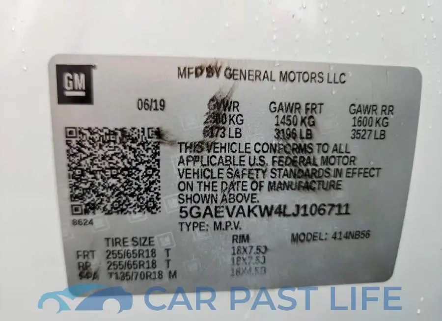 5GAEVAKW4LJ106711# 13