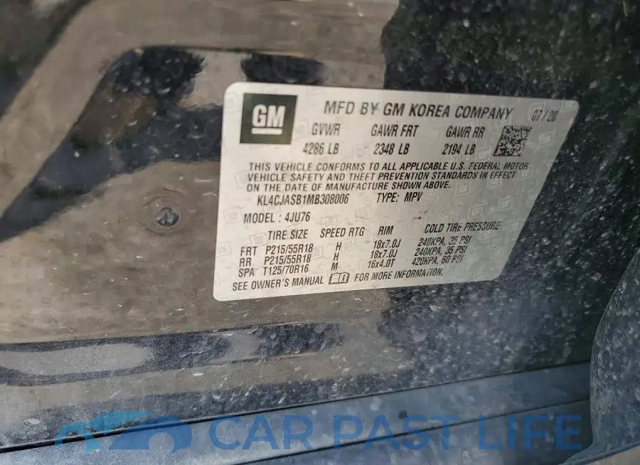 KL4CJASB1MB308006# 13