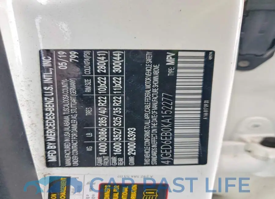 4JGED6EB0KA152277# 13