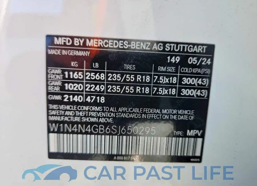 W1N4N4GB6SJ650295# 13
