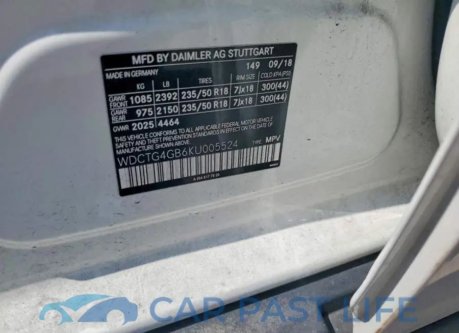 WDCTG4GB6KU005524# 13