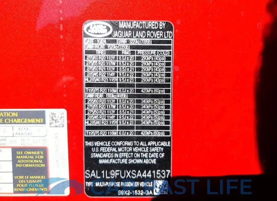 SAL1L9FUXSA441537# 13