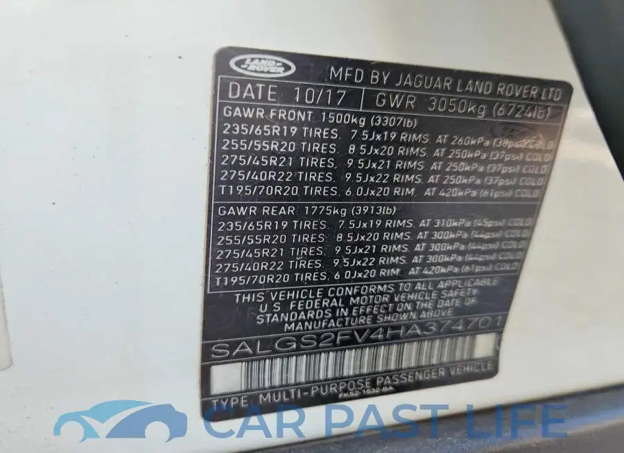 SALGS2FV4HA374701# 13