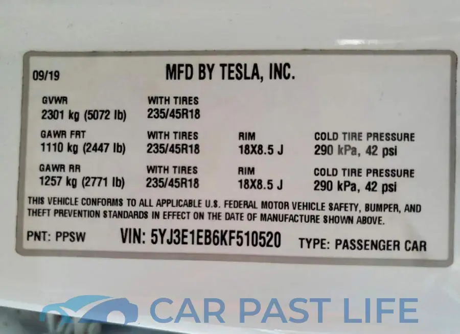 5YJ3E1EB6KF510520# 13