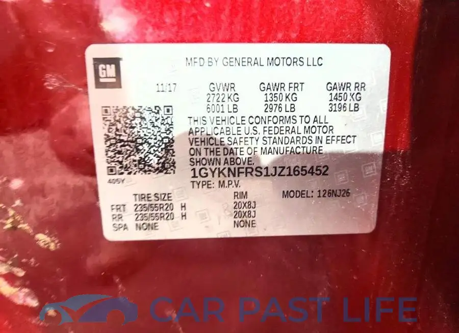1GYKNFRS1JZ165452# 12