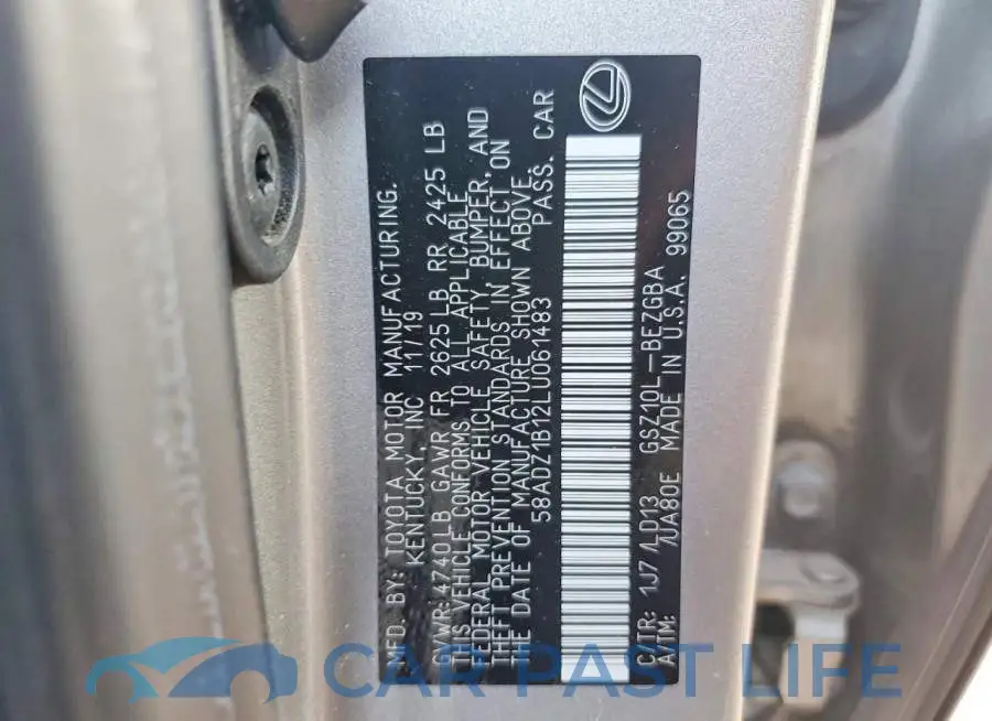 58ADZ1B12LU061483# 12