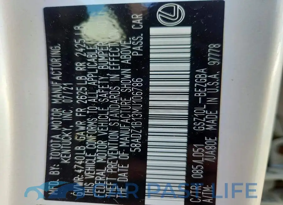 58ADZ1B13MU106786# 12