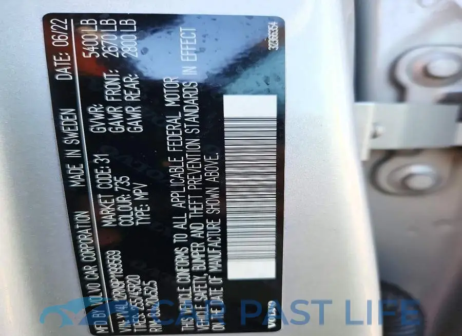 YV4L12RN9P1199569# 12