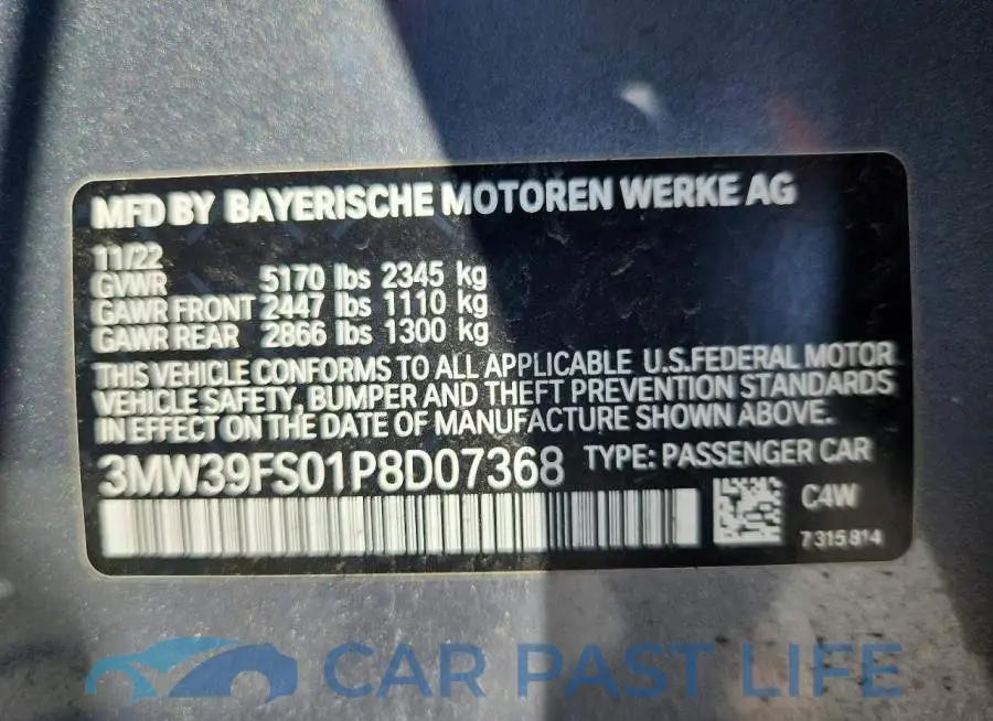 3MW39FS01P8D07368# 12