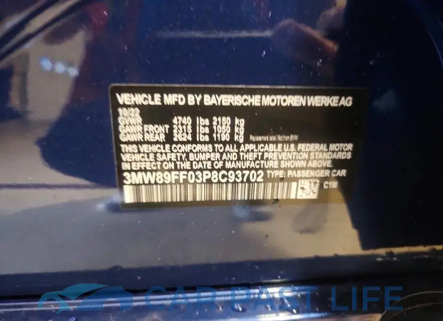 3MW89FF03P8C93702# 12