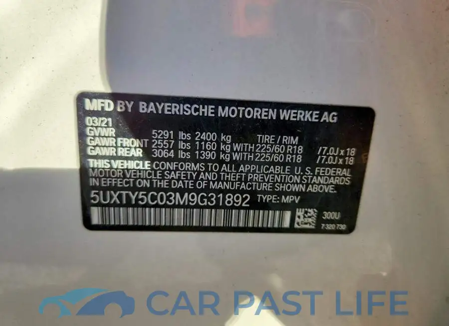 5UXTY5C03M9G31892# 14
