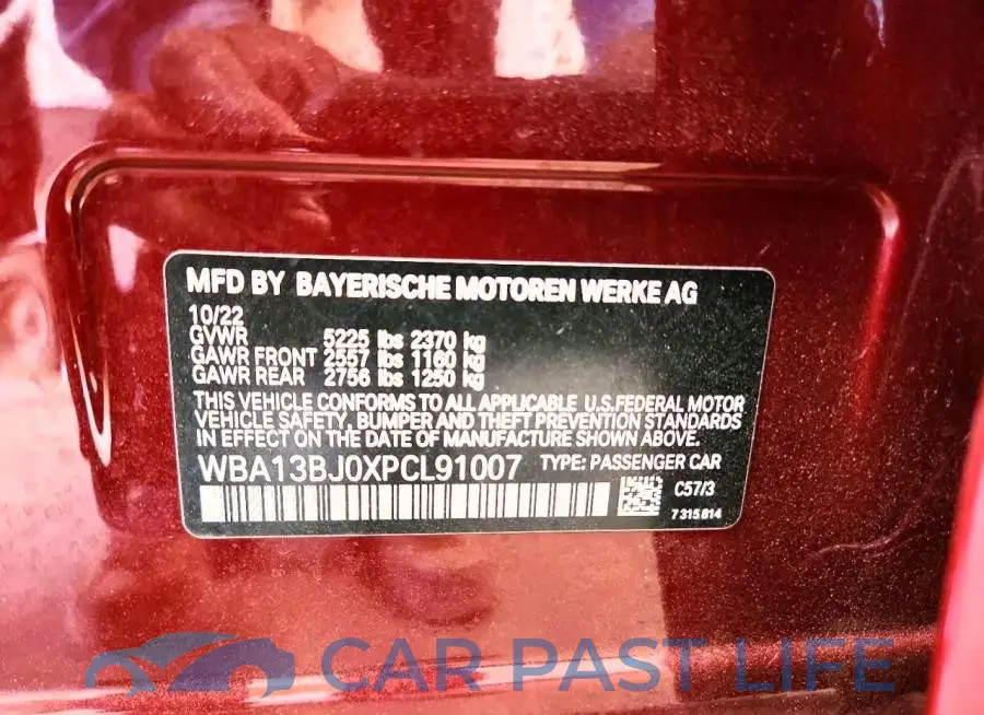 WBA13BJ0XPCL91007# 12