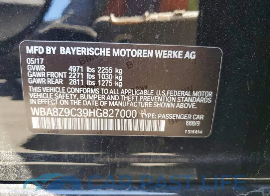 WBA8Z9C39HG827000# 13