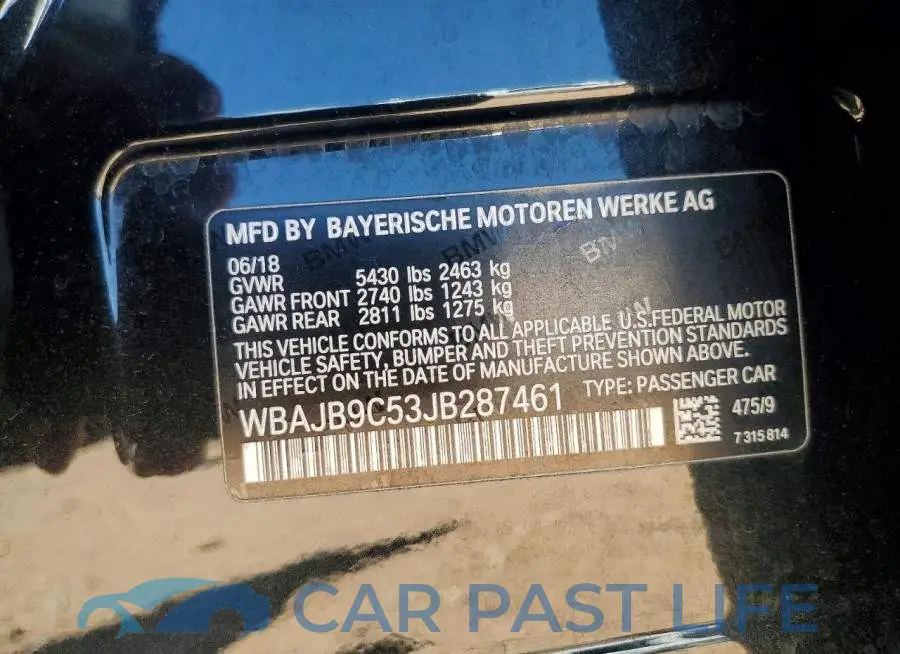 WBAJB9C53JB287461# 13