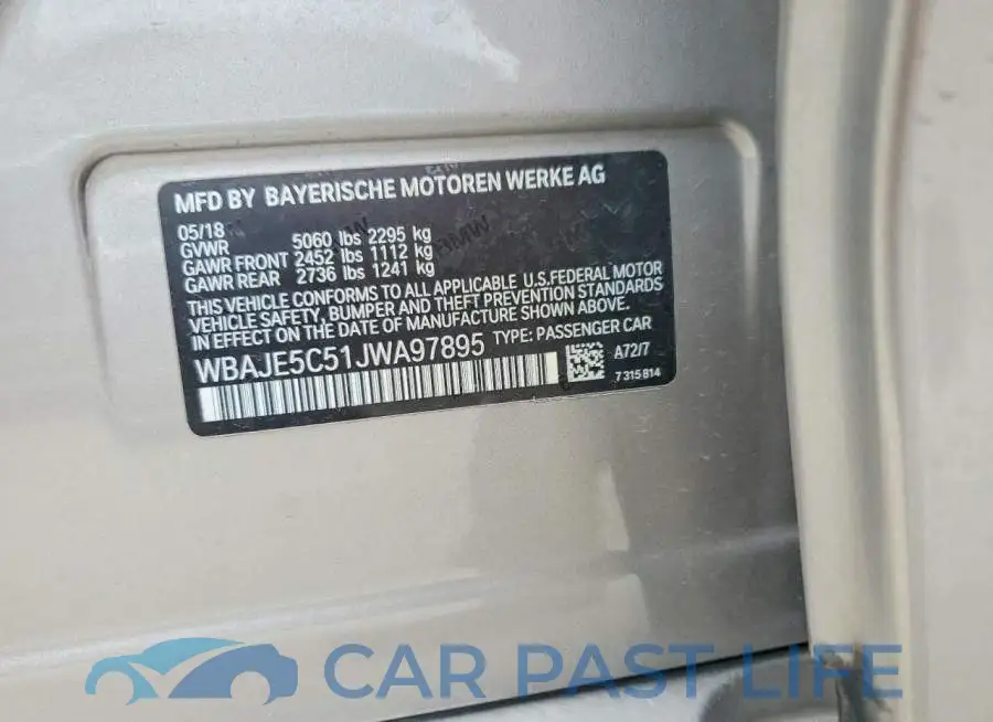 WBAJE5C51JWA97895# 12