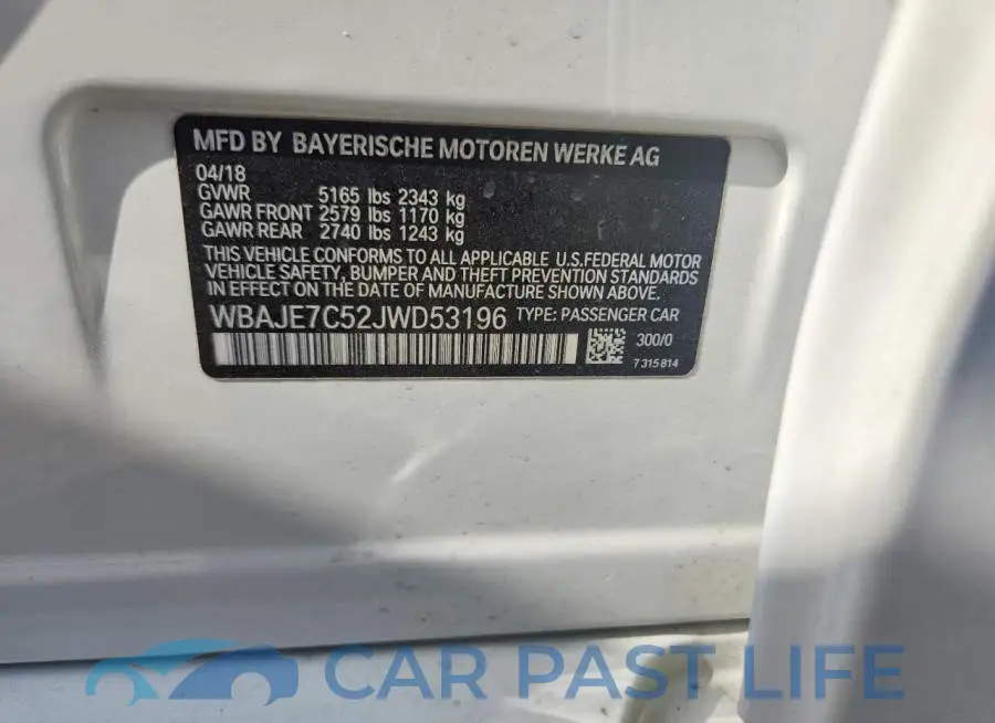 WBAJE7C52JWD53196# 12