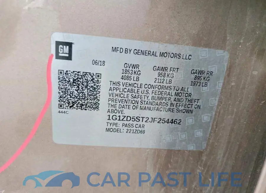 1G1ZD5ST2JF254462# 12