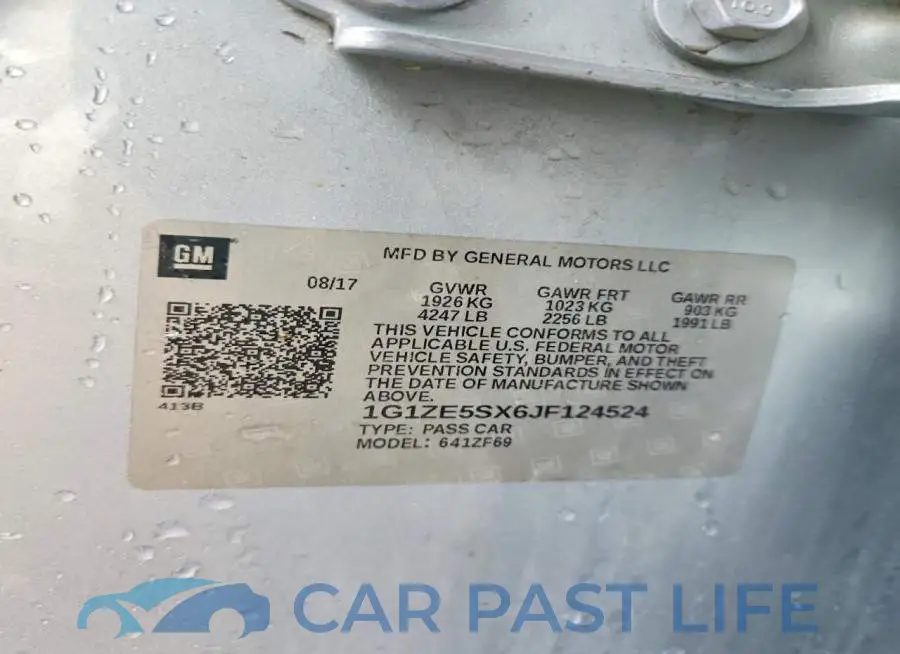 1G1ZE5SX6JF124524# 12