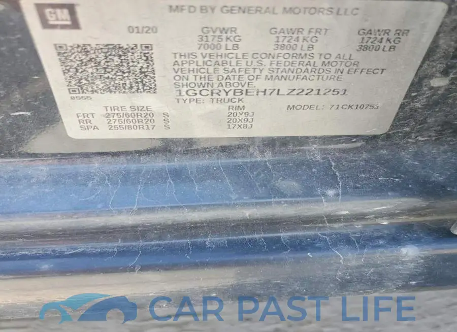 1GCRYBEH7LZ221251# 12