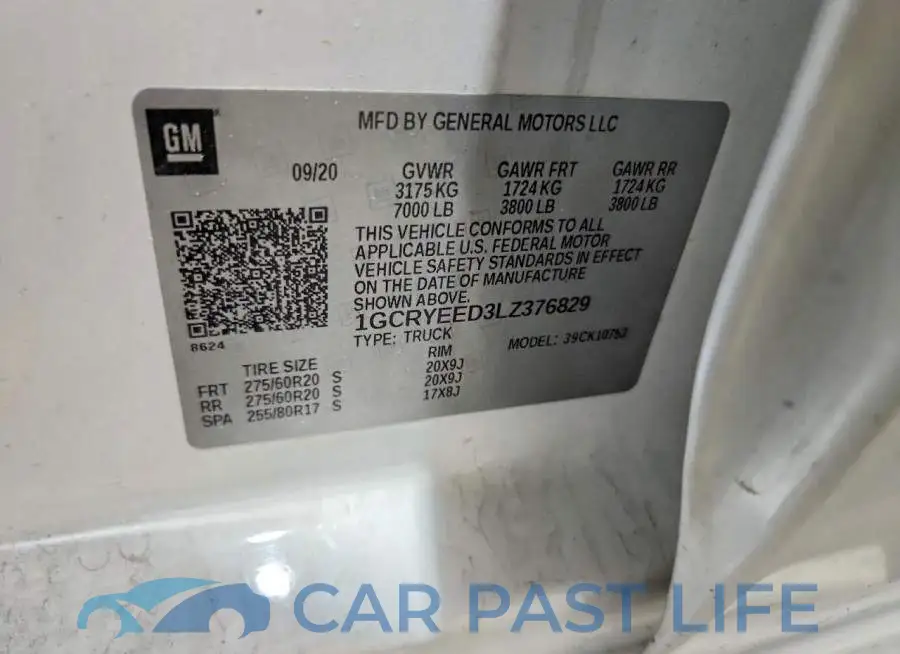 1GCRYEED3LZ376829# 12