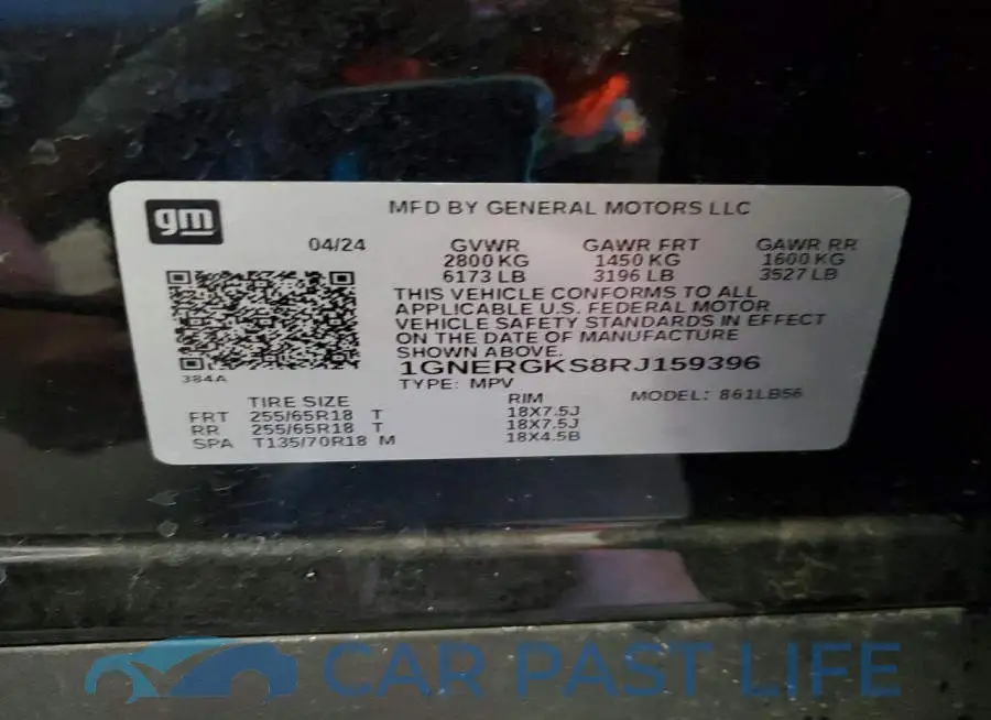1GNERGKS8RJ159396# 13