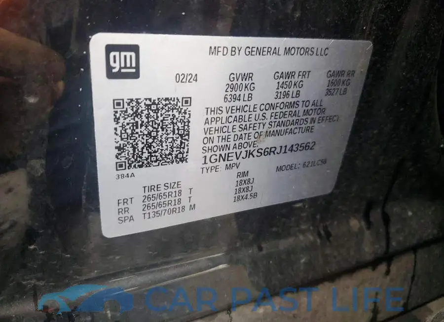 1GNEVJKS6RJ143562# 13