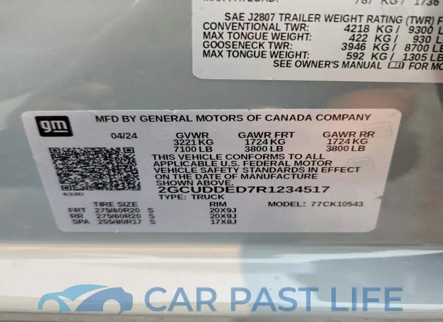 2GCUDDED7R1234517# 12