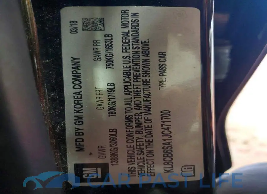 KL8CB6SA1JC471700# 12