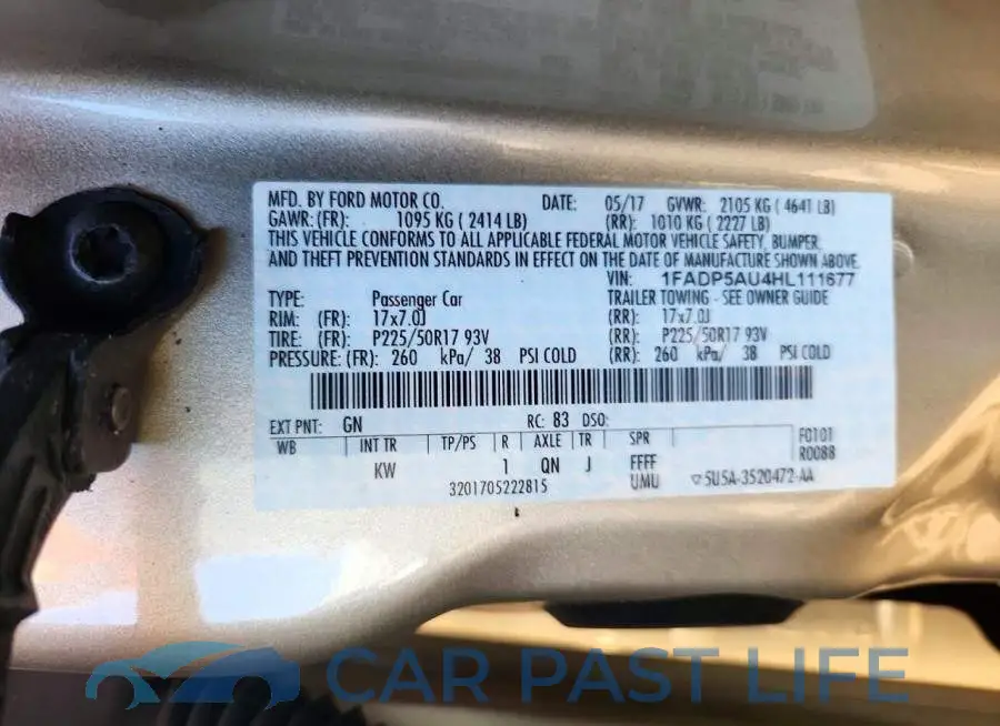 1FADP5AU4HL111677# 12