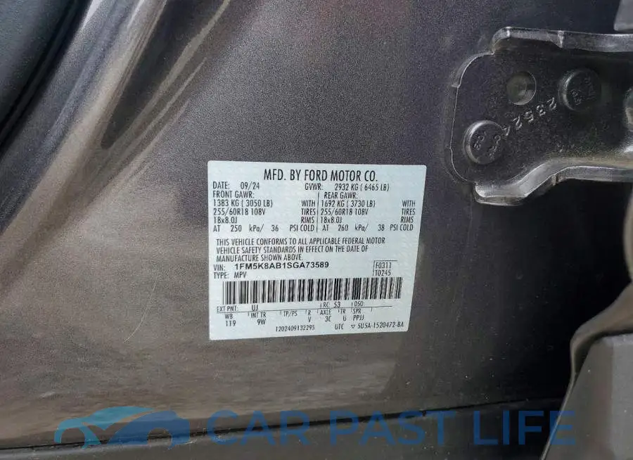 1FM5K8AB1SGA73589# 13