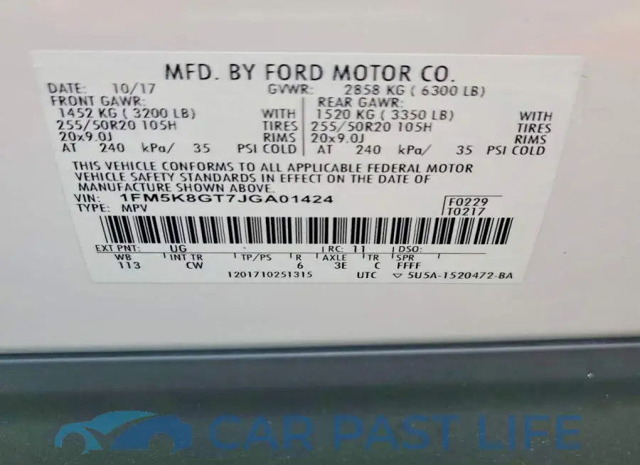 1FM5K8GT7JGA01424# 13