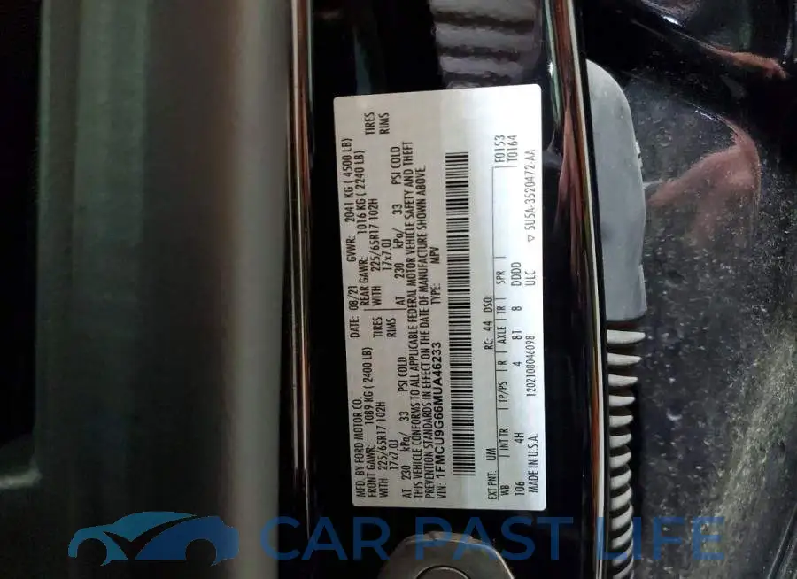 1FMCU9G66MUA46233# 13